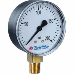 Global Industrial™ 2-1/2" Pressure Gauge, 200 PSI, 1/4" NPT LM, Plastic
