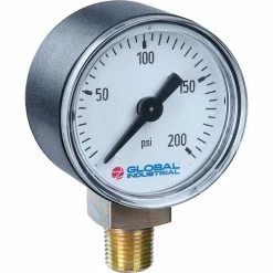 Global Industrial™ 4" Pressure Gauge, 200 PSI/KPA, 1/4" NPT LM, Plastic
