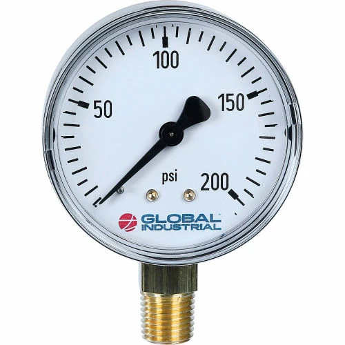 Global Industrial 2" Pressure Gauge, 60 PSI, 1/4" NPT LM, Steel - Image 2