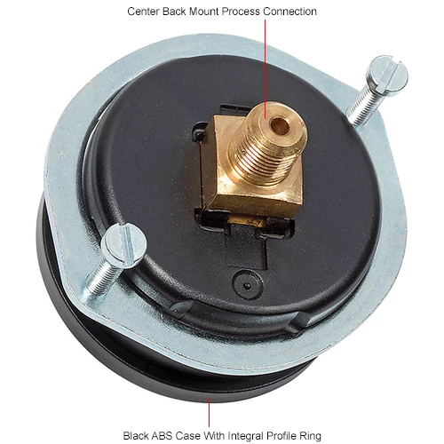 Global Industrial 2" Pressure Gauge, 30 INHG VAC, 1/4" NPT CBM With U-Clamp, Plastic - Image 6