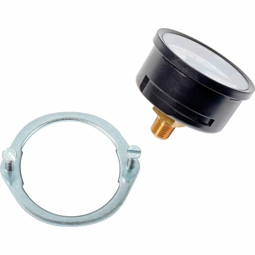 Global Industrial 2" Pressure Gauge, 30 INHG VAC, 1/4" NPT CBM With U-Clamp, Plastic - Image 5