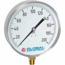 Global Industrial™ 4-1/2" Contractor Gauge, 300 PSI, 1/4" NPT LM, Stainless Steel