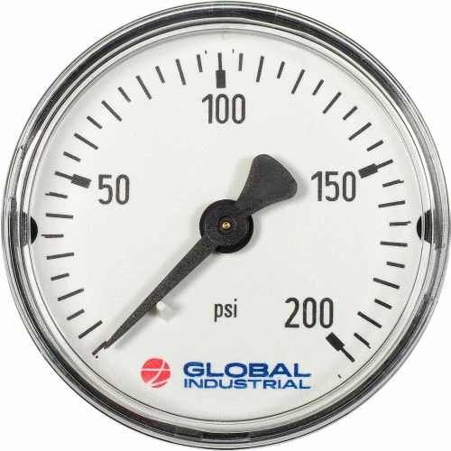 Global Industrial 2-1/2" Pressure Gauge, 160 PSI, 1/4" NPT CBM, Plastic - Image 2