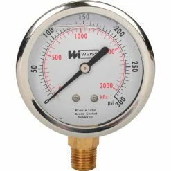 Weiss Instruments 2 1/2" dial, liquid filled, 1/4" NPT bottom, 0-300 PSI