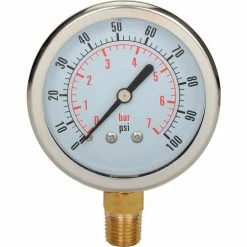 Dynamic Fluid Components Dynamic 2-1/2 " Fluid Glycerine Filled Pressure Gage Stem 100 PSI