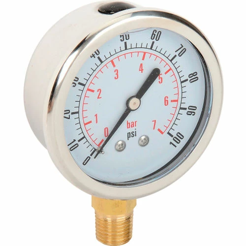 Dynamic Fluid Components Dynamic 2-1/2 " Fluid Glycerine Filled Pressure Gage Stem 100 PSI - Image 2