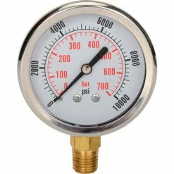 Dynamic Fluid Components Dynamic 2 1/2 " Fluid Glycerine Filled Pressure Gauge Stem 10000 PSI