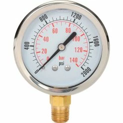Dynamic Fluid Components Dynamic 2 1/2 " Fluid Glycerine Filled Pressure Gage Stem 2000 PSI