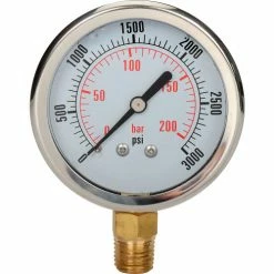 Dynamic Fluid Components Dynamic 2 1/2 " Fluid Glycerine Filled Pressure Gage Stem 3000 PSI