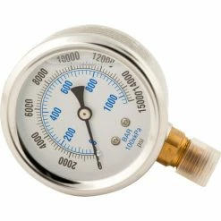 BVA Hydraulics BVA Hydraulic Pressure Gauge, 2-1/2" Face Glycerin Filled 0-15,000 PSI 1/4"-18 NPTF