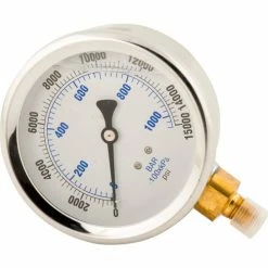 BVA Hydraulics BVA Hydraulic Pressure Gauge, 4" Face Glycerin Filled 0-15,000 PSI 1/4"-18 NPTF