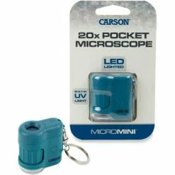 Carson Optical Carson® MicroMini 20x LED and UV Lighted Pocket Microscope - Blue - Pkg Qty 3