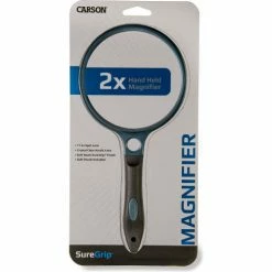 Carson Optical Carson® SG-12 SureGrip™ Soft Grip 2x Magnifier 110mm w/ 11.5x Spot Lens - Pkg Qty 2