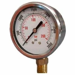 Dynamic Fluid Components Dynamic 2 1/2 " Fluid Glycerine Filled Pressure Gage Stem 200 PSI