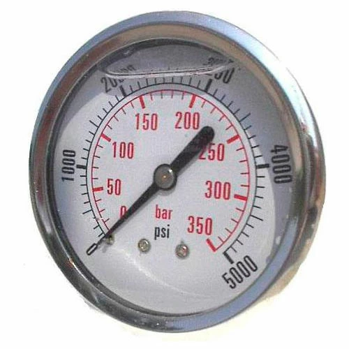 Dynamic Fluid Components Dynamic 2 1/2 " Fluid Glycerine Filled Pressure Gage Center Back 2000 PSI