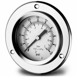 Dynamic Fluid Components Dynamic 2 1/2 " Fluid Glycerine Filled Pressure Gage Panel Flange 4000 PSI