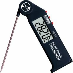 Extech 39272 Pocket Fold Up Thermometer W/Adjustable Probe, Black, 4.5"L