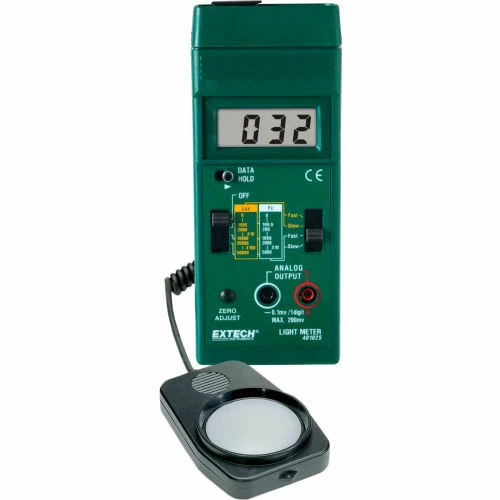 Extech 401025-NIST Foot Candle/Lux Light Meter, Battery, 1.2"W, NIST Certified NIST Certified