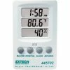 Extech 445702 Hygro-Thermometer Clock, White, Wall Mount, AAA Battery