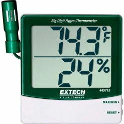 Extech 445715-NIST Humidity Alert W/Remote Probe, Silver/Green NIST Certified