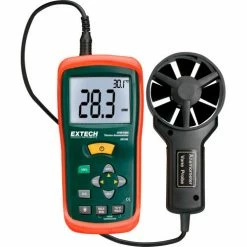 Extech AN100 CFM/CMM Mini Thermo-Anemometer, Green/Orange, 1.3"W