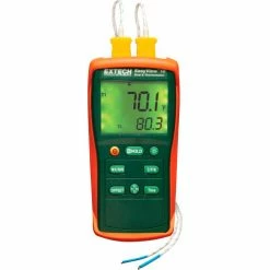 Extech EA10 Dual Input Thermometers, Green/Orange