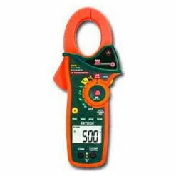Extech EX820 True RMS AC Clamp Meter W/IR Infrared Thermometer, Orange/Green 1000 Amp