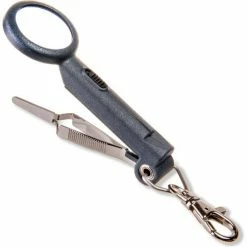 Carson Optical Carson Fish n Grip PRO 4.5x Magnifier, Tweezers, Magnetic Hook Cleaner & Line Cutter, Gray