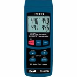Reed Instruments Data Logging Thermometer, 4-Ch Thermocouple, 2-Ch Rtd