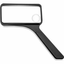Carson Optical Carson HandHeld Rectangular Magnifier, 2.0" x 4.0" with 4.5x Spot Lens, Black