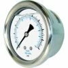 PIC Gauges 1.5" Pressure Gauge, 1/8" NPT, Glycerine Filled, 0/30 PSI, Ctr Back Mount, SS, 202L-158C