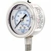 PIC Gauges 2.5" All Stainless Pressure Gauge, 1/4" NPT, 0/5000 PSI, Glycerine Filled, LM, 301L-254R