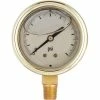 PIC Gauges 2.5" Forged Brass Pressure Gauge, 1/4" NPT, 30/0 VAC, Glycerine Filled, LM, 601L-254A