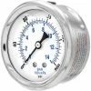 Pic Gauges 2 1/2" Pressure Gauge, Liquid Filled, 200 PSI, SS Case, Center Back Mount, PRO-202L-254G
