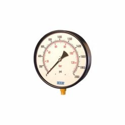 Wika Instruments 10" Type 211.11 300PSI/BAR Gauge - 1/2" NPT LM Steel
