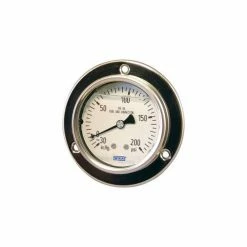 Wika Instruments 2.5" Type 233.55 3,000PSI/BAR Gauge - 1/4" NPT LBM Stainless Steel