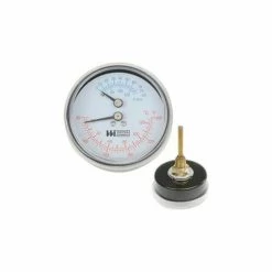 Weiss Instruments 2.71" Boiler Gauge 1/4' NPT Rear w/ext 60-260F, 0-75PSI