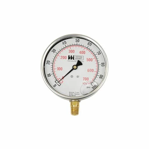 Weiss Instruments 4" Dial , Liquid Filled, 1/4" Bottom, 0-160PSI